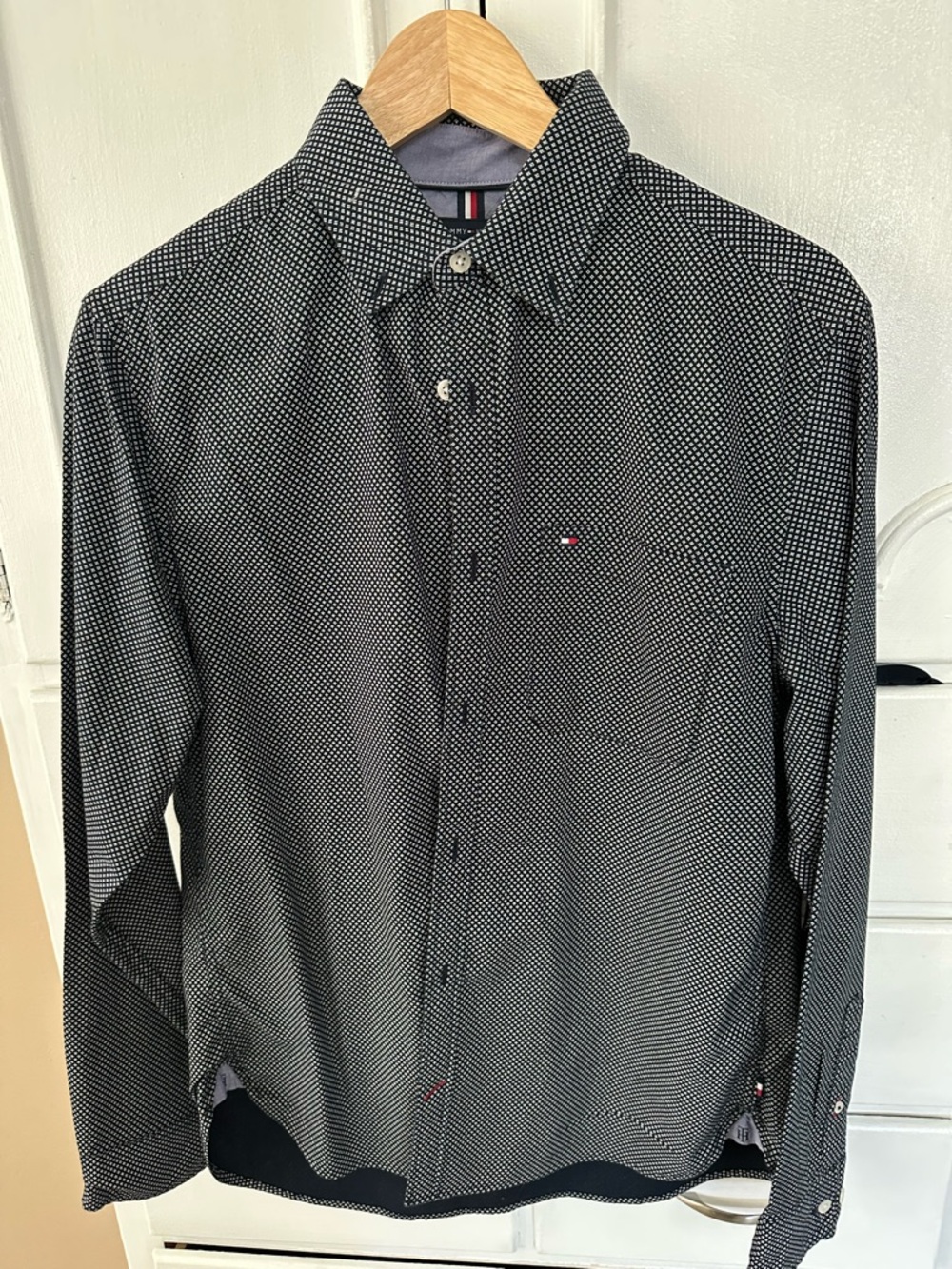 Tommy Hilfiger Dark blue Micro-Pattern Dress Shirt